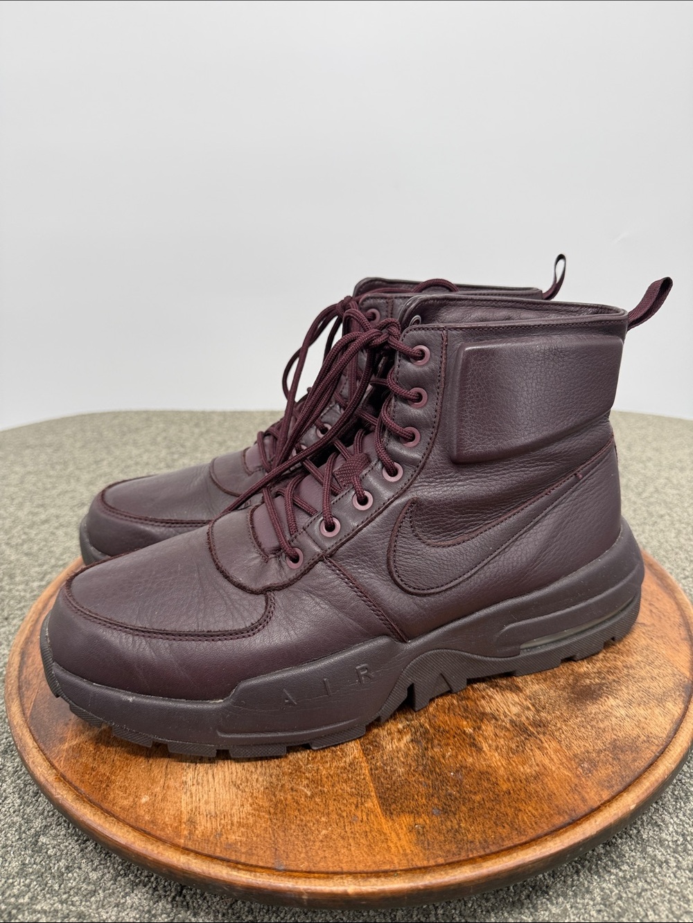 Nike Air Shoes Mens 12 Burgundy Leather Lace-Up Boots 916816 Goaterra 2.0